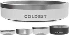 Bol The Coldest Water pour chien avec paroi triple en inox, durable.
