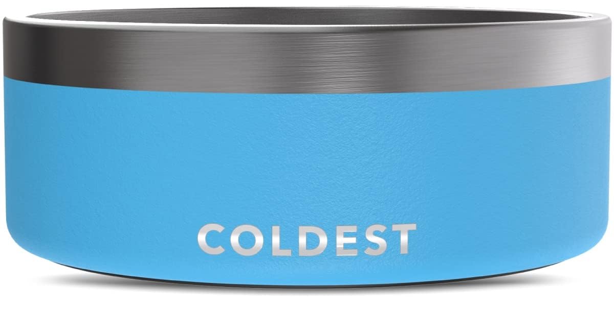 Coldest Water cuenco para perros, vista frontal, diseño duradero para mascotas activas.
