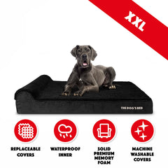 The Dog's Balls Bed tejido exterior resistente soporta uso diario y mordisqueos.