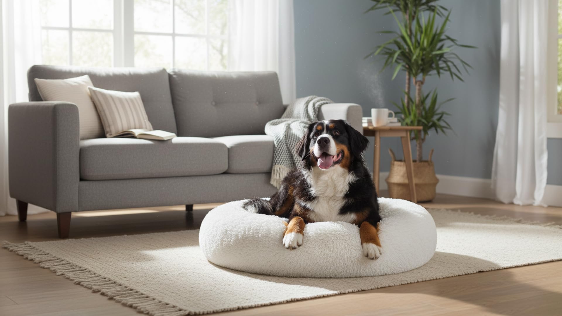 The Dog’s Balls cama rosquilla ideal para uso en interiores.