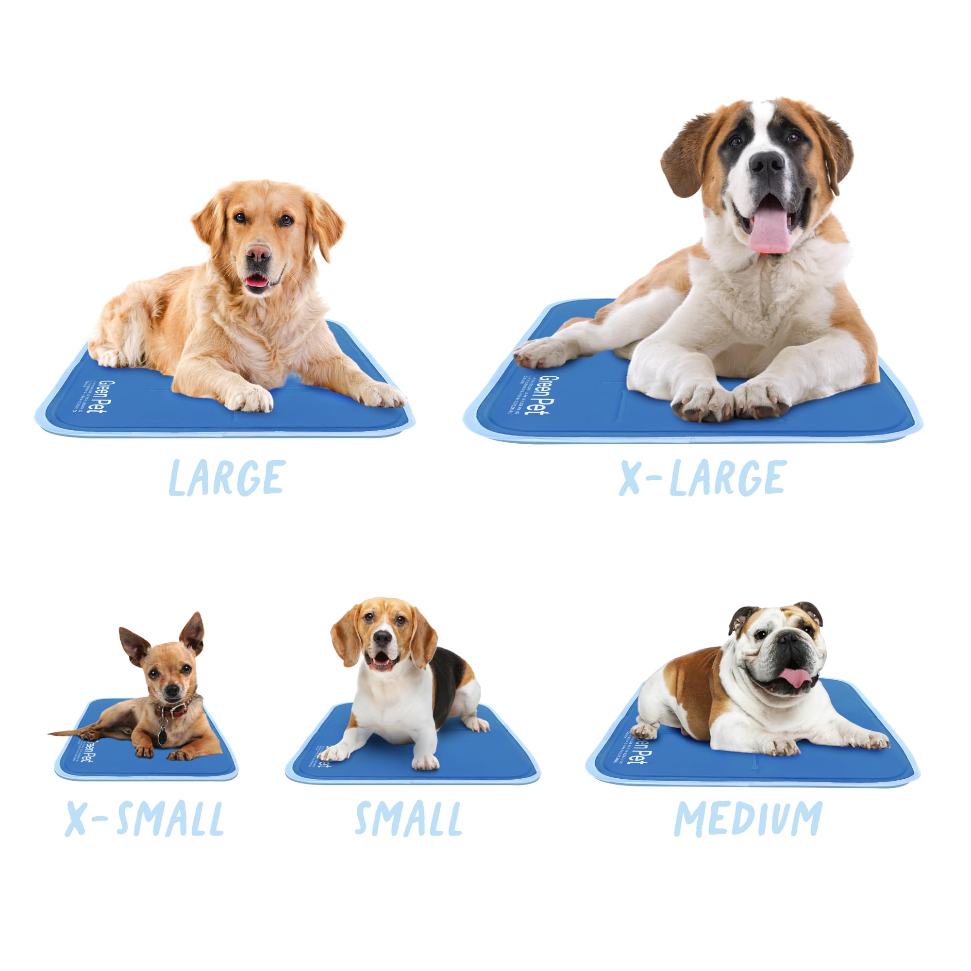 The Green Pet Shop pad frío para mascotas mediano azul, perfecto para viajes y transportín