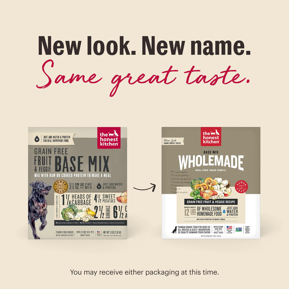 Base sin granos de The Honest Kitchen, ideal para perros adultos y seniors.