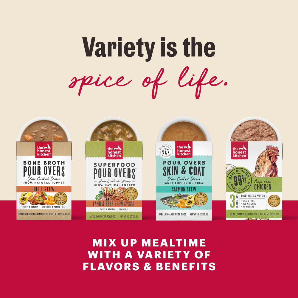 Ingredientes de calidad de The Honest Kitchen, receta clara y confiable.