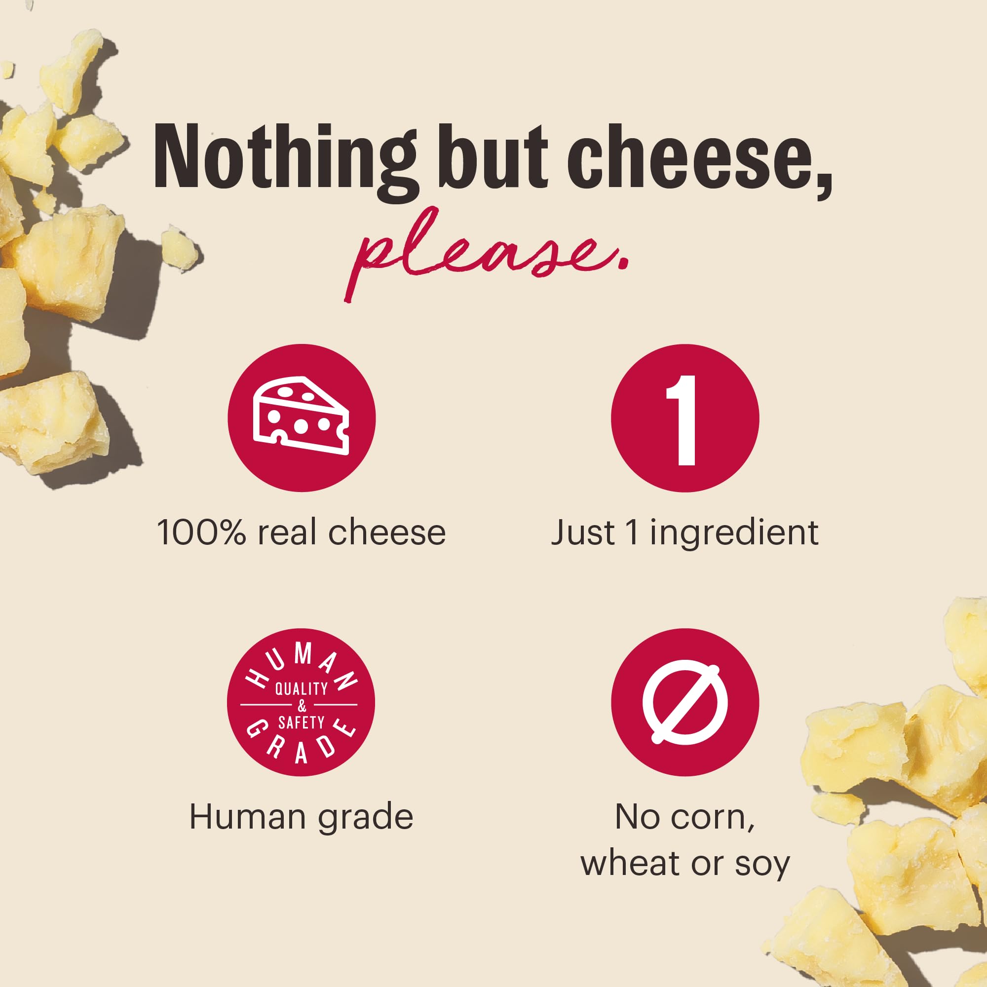 The Honest Kitchen Cheese Bites Gouda hecho en Estados Unidos con ingredientes de calidad
