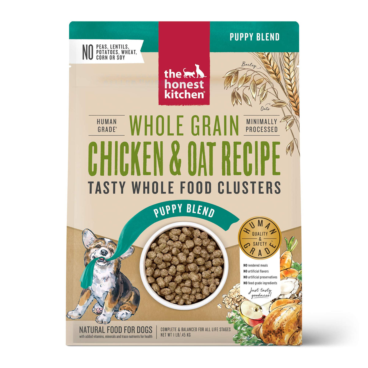 The Honest Kitchen Clusters cachorros con pollo seco, apoyo crecimiento saludable