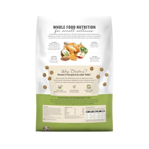 The Honest Kitchen clústeres pollo sin granos, práctico para transición de alimentación.