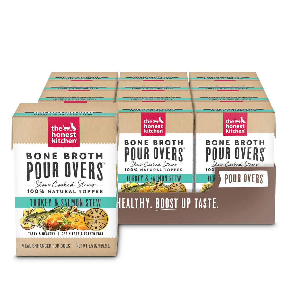 The Honest Kitchen envase 12-pack, fácil de servir para cada comida.