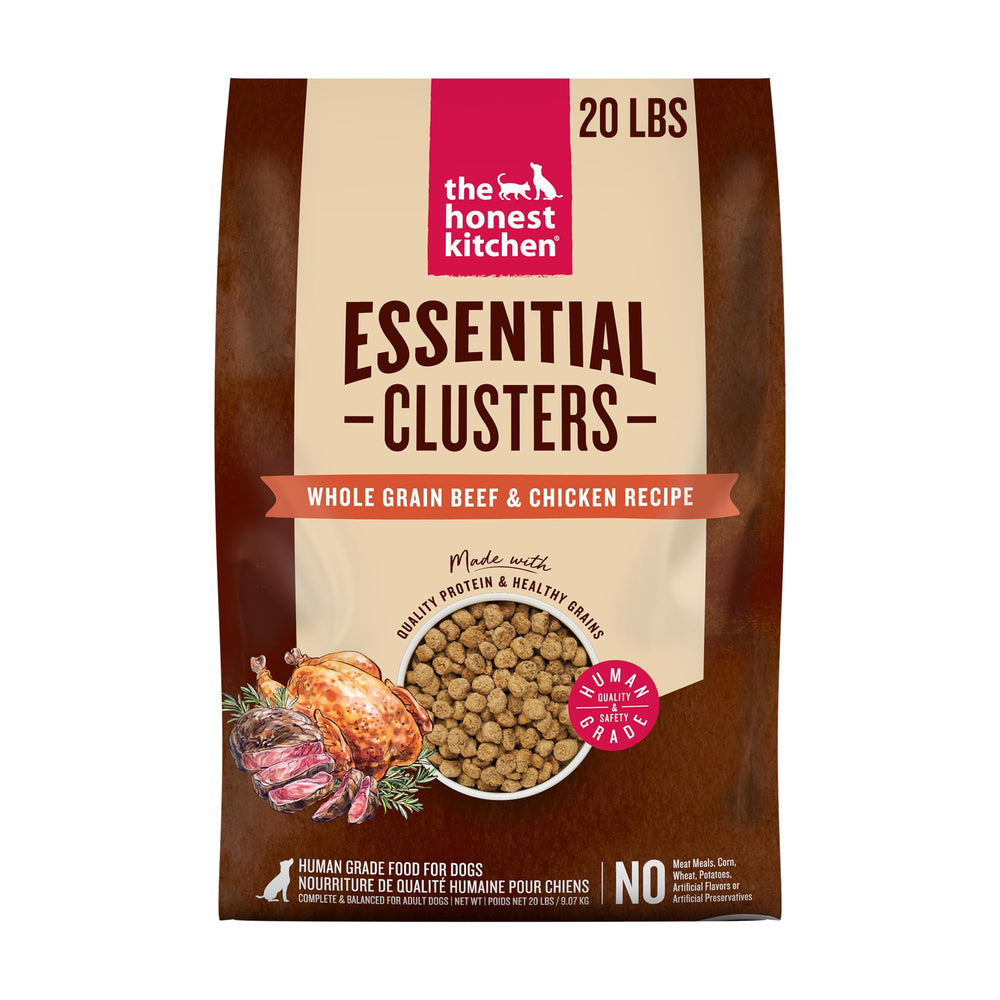 Bolsa de The Honest Kitchen Essential Clusters de 20 libras, nutrición completa para perros.