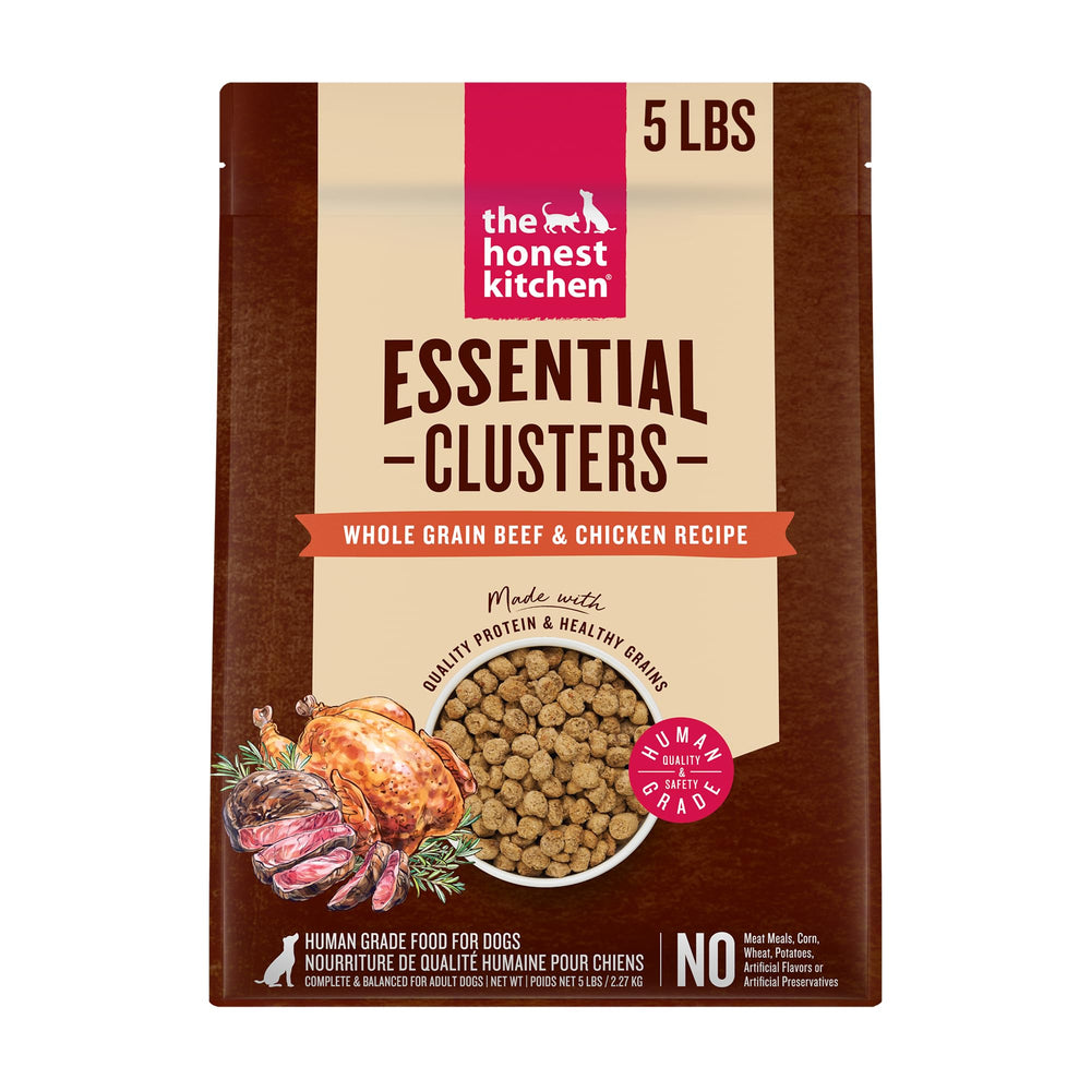 The Honest Kitchen Essential Clusters en bolsa de 5 lb, lista para servir con nutrición de calidad.