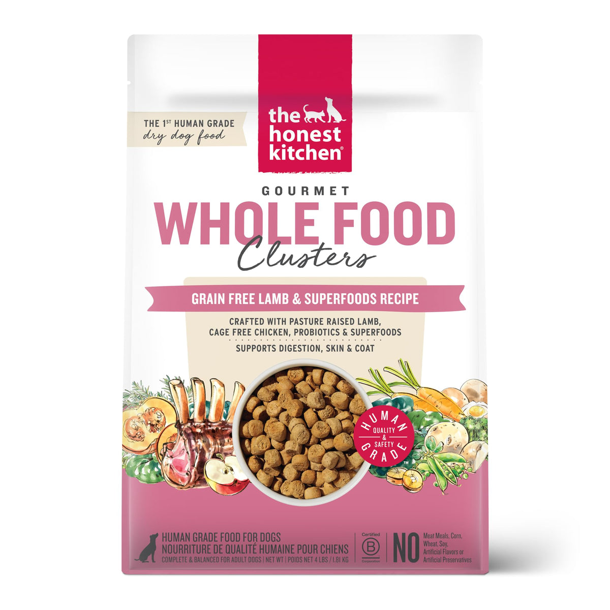 The Honest Kitchen envase de comida seca para perros activos