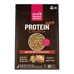 The Honest Kitchen Protein Plus+ Clusters en bolsa, carne y pollo para perros activos.