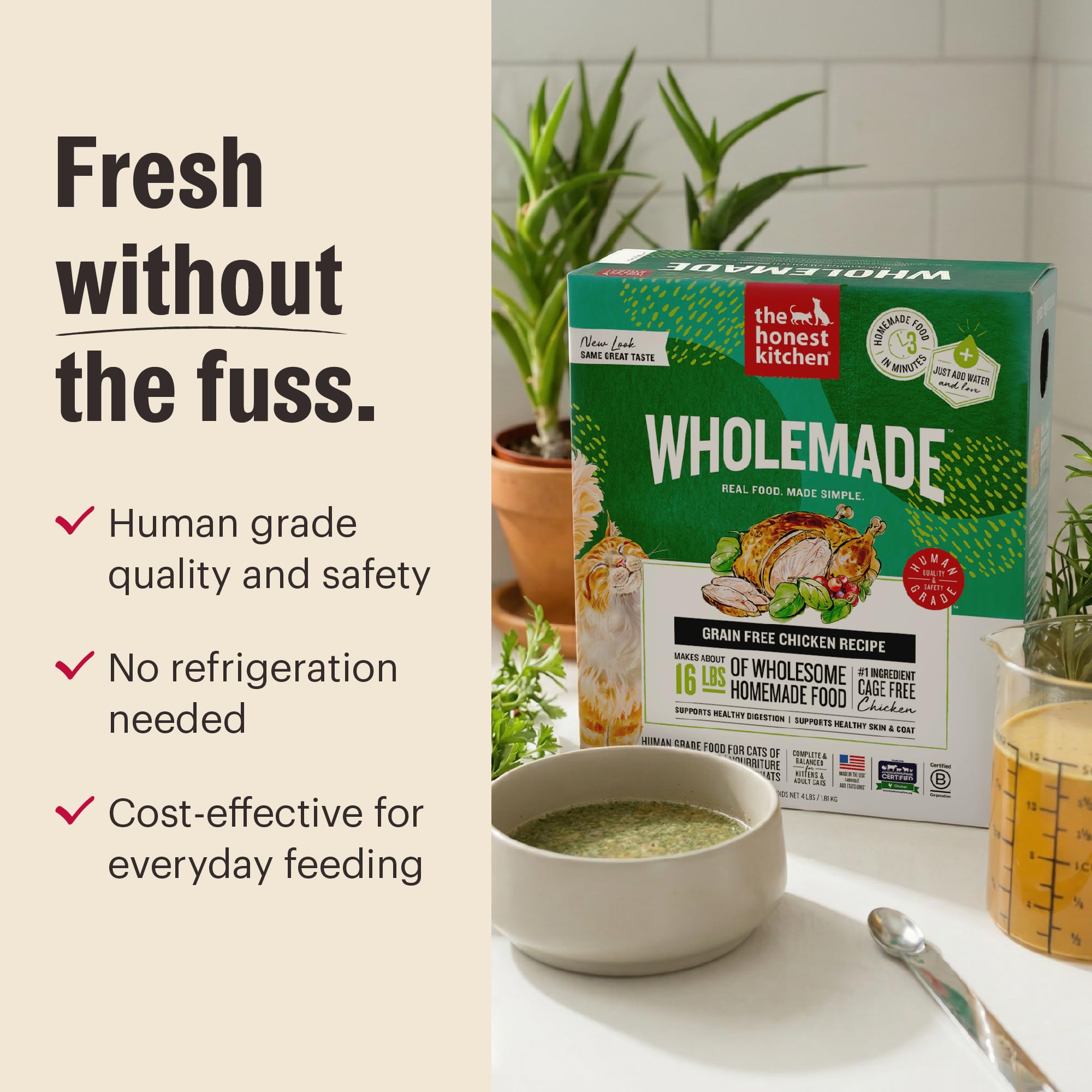 The Honest Kitchen caldo de huesos natural aporta sabor y humedad.