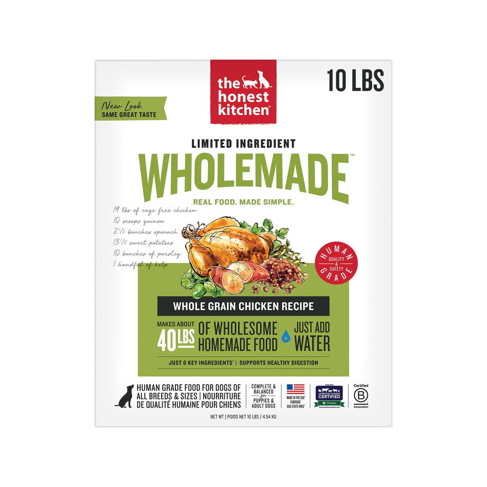 The Honest Kitchen Wholemade deshidratada con pollo, rinde 40 libras de comida