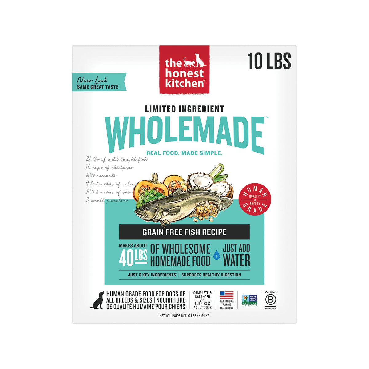 the honest kitchen wholemade pescado en bolsa, ideal para perros sensibles.