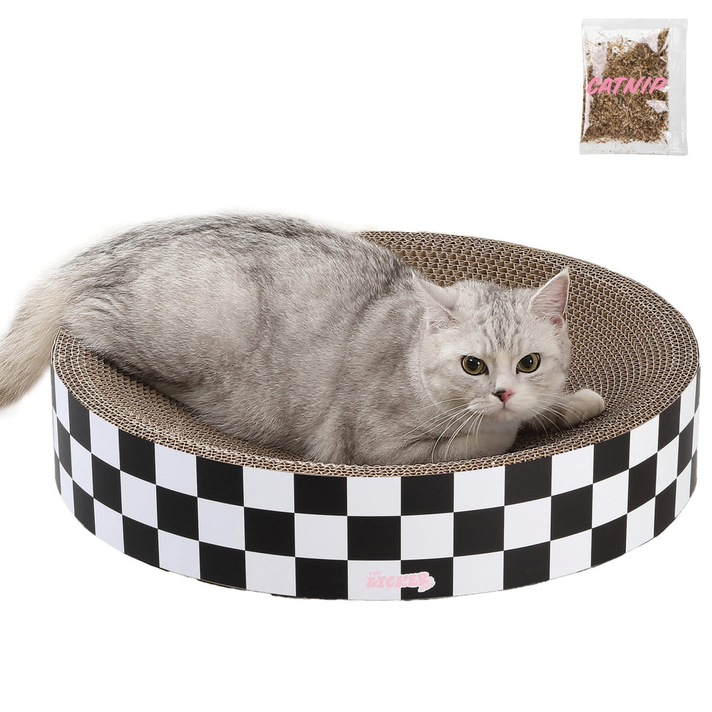 THE LICKER STORE CSR1010F Nelson tazón redondo para gatos con catnip y curiosidad felina.