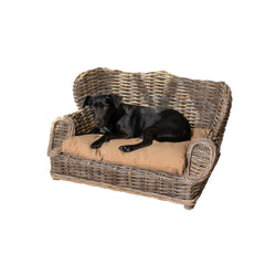 Cama para perros THE LICKER STORE DBD1004A camita-rattan mediterráneo, descanso cómodo