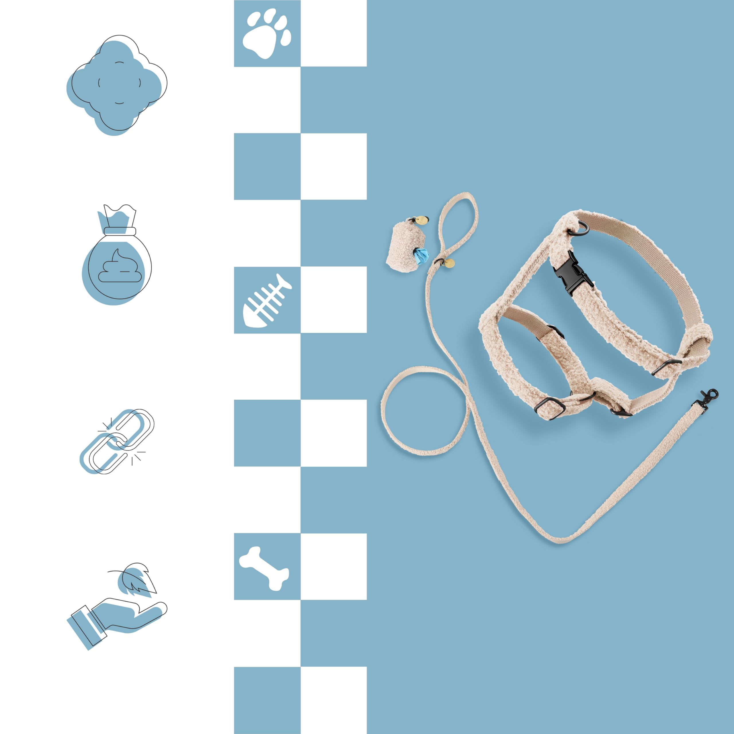 THE LICKER STORE WLK1002A-4SET: conjunto listo para paseo con perro.