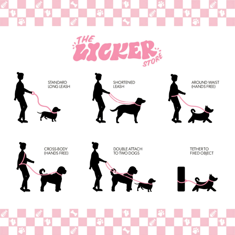 THE LICKER STORE WLK1006M-5SET Luna Large: collar y correa resistentes al agua