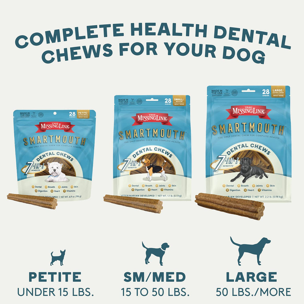 Ingredientes clave: glucosamina, omegas y linaza para apoyo general de perros grandes.