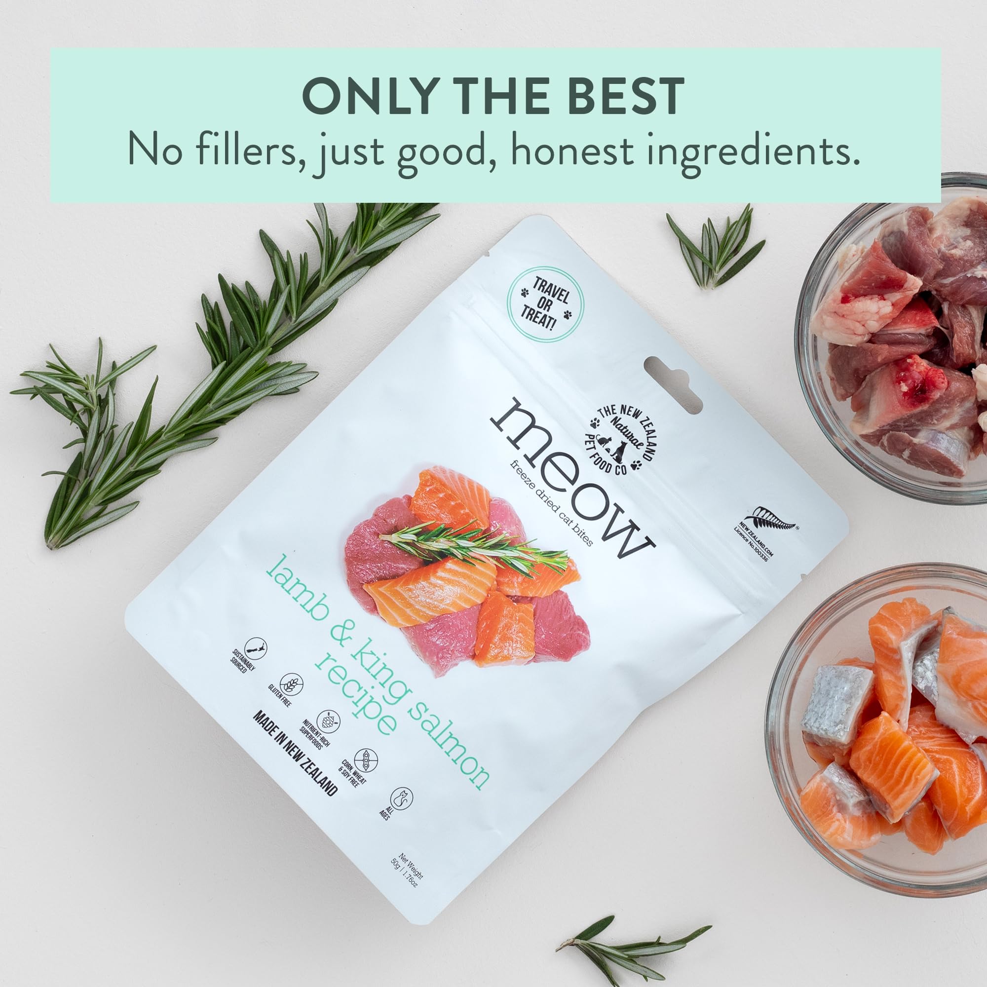 The New Zealand Natural Pet Food Co. Meow: envase sostenible en tamaño práctico