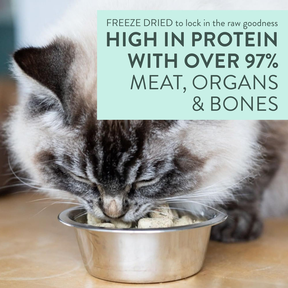 The New Zealand Natural Pet Food Co. Meow ingredientes naturales para digestión equilibrada.