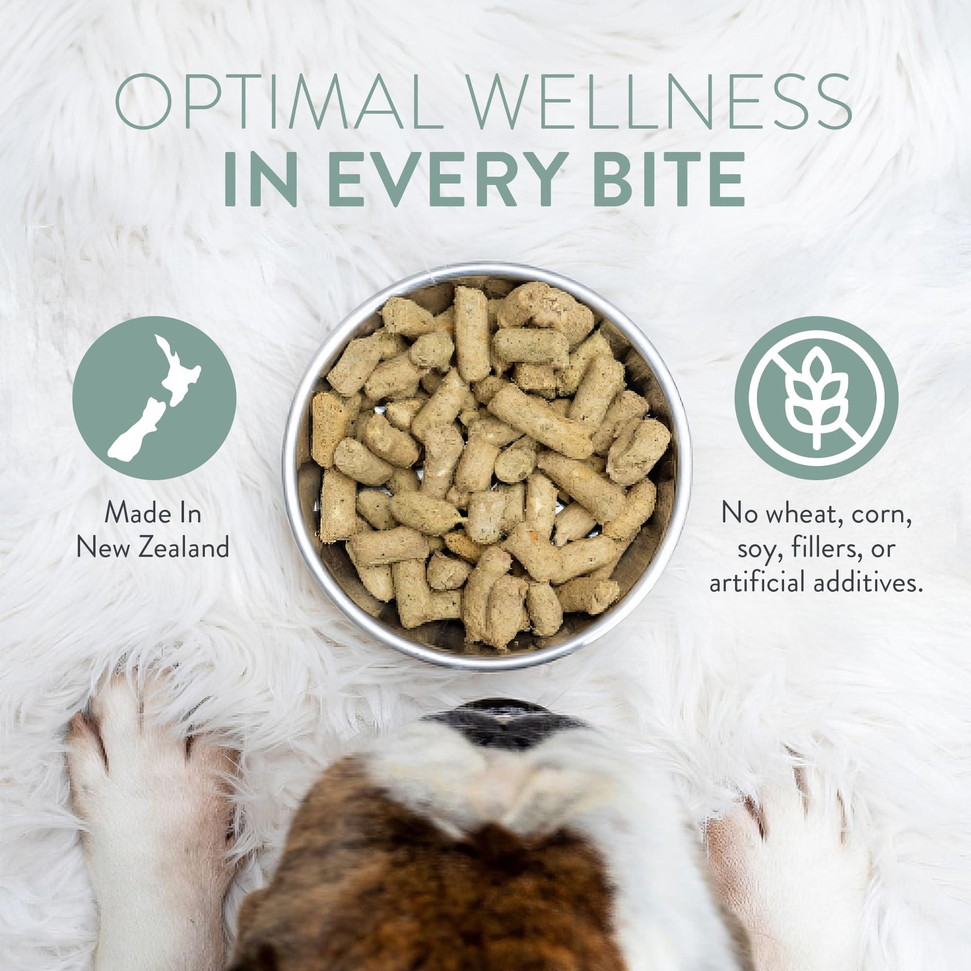 The New Zealand Natural Pet Food Co. pato liofilizado, sin conservantes artificiales.