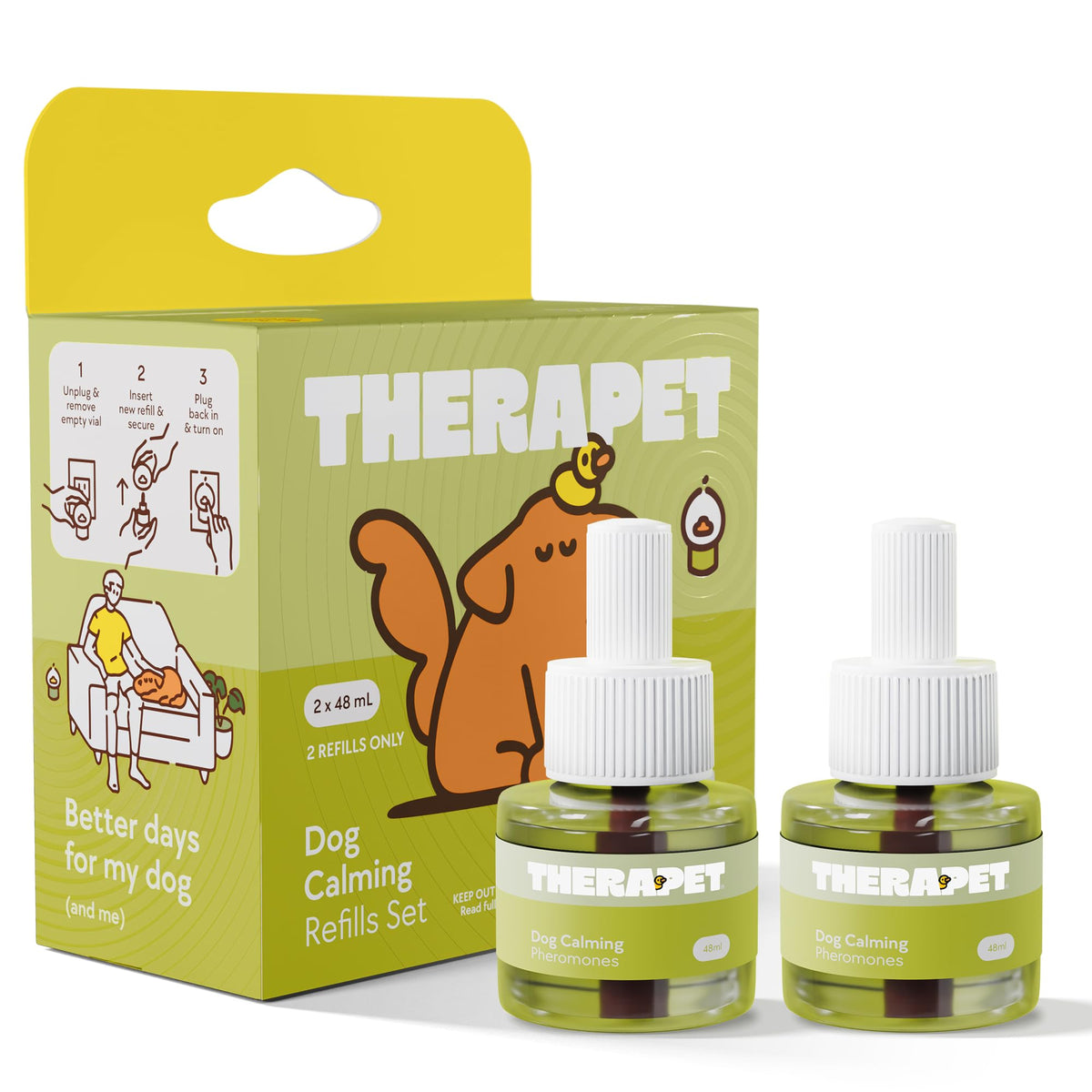 TherapetMD kit de recarga calma para perros: botella para suministro de 60 días.