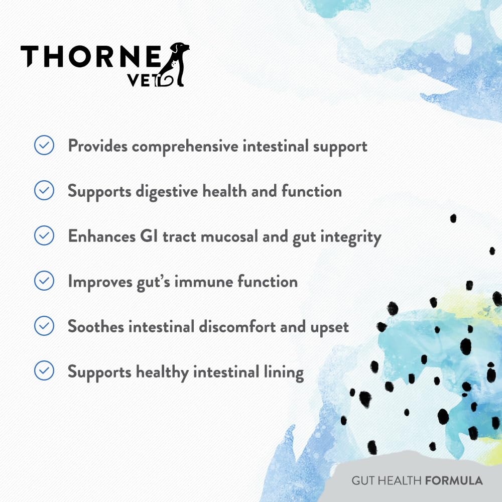 Probioticos Bacillus coagulans en la fórmula ThorneVET, salud intestinal en perros, gatos y caballos.