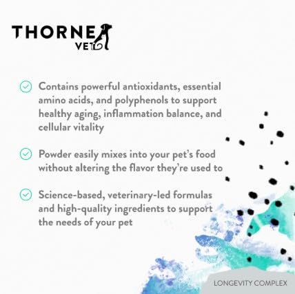 Ingredientes clave de ThorneVet Longevity para inflamación balanceada