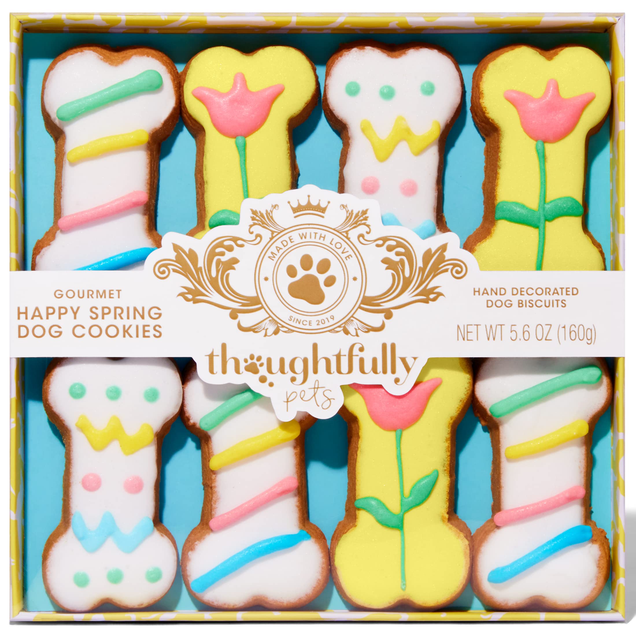 Conjunto Thoughtfully Pets de galletas para perros en caja regalo, ideal para Pascua