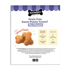 Three Dog Bakery galletas batata dulce canela, aroma apetecible para entrenamiento.