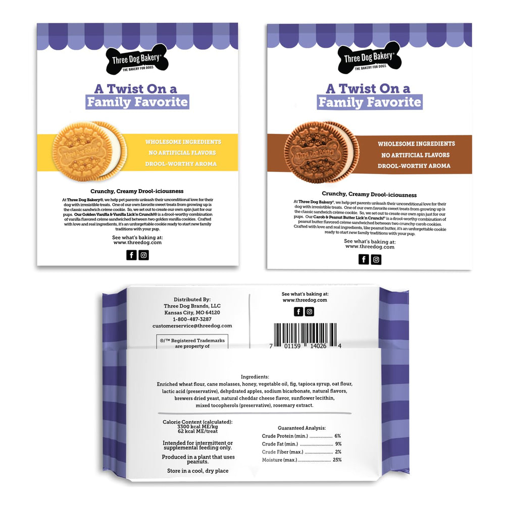 Galletas de vainilla para perros Three Dog Bakery con sabor suave y agradable.