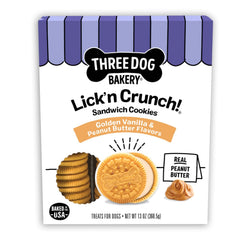 Three Dog Bakery Lick'n Crunch galletas doradas con vainilla para premio