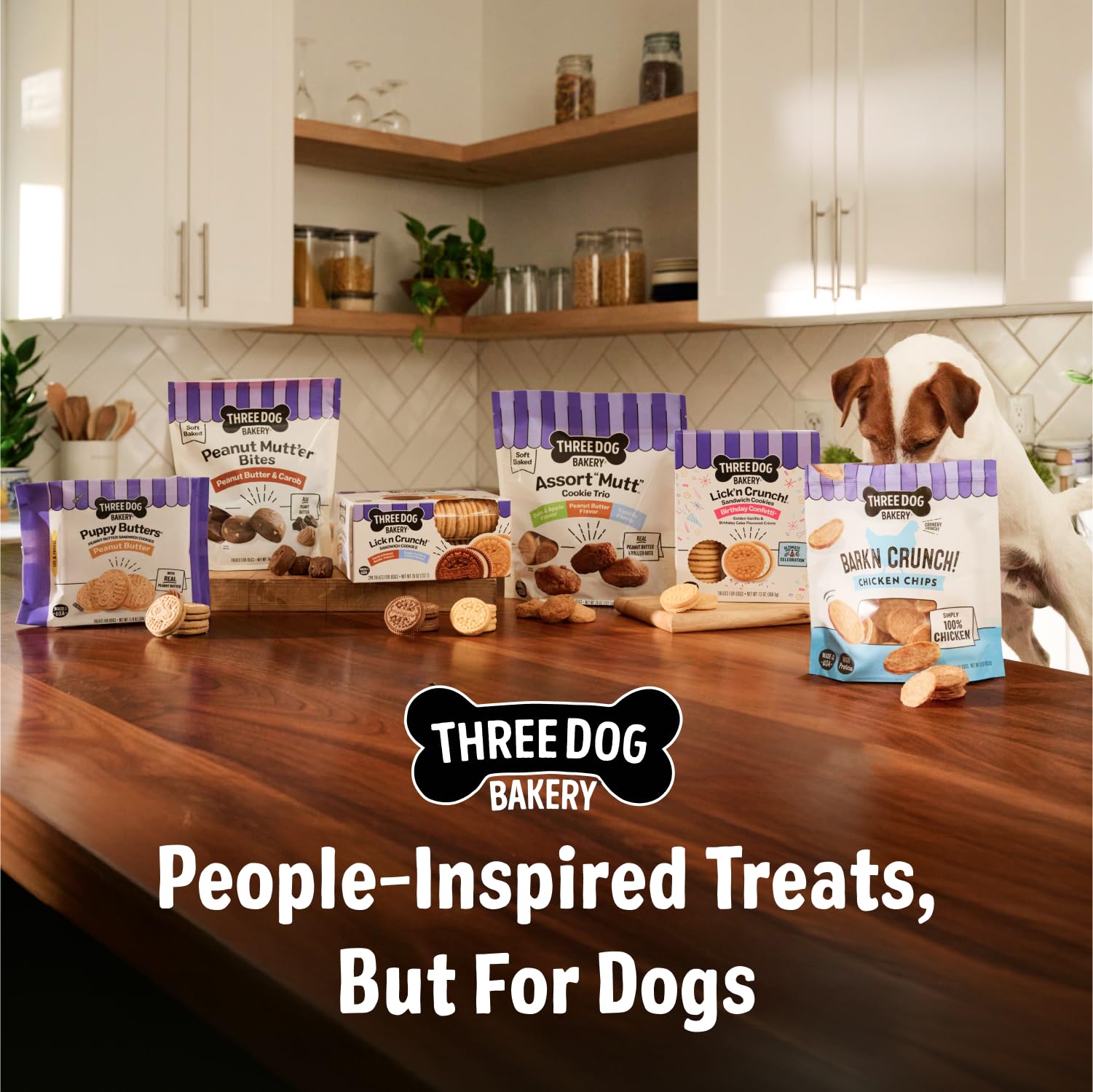 Three Dog Bakery snack-entrenamiento: sabor delicioso para reforzar conductas con alegría.