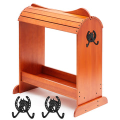 Threehoney soporte para silla de montar de pino, exhibe tu silla con elegancia.