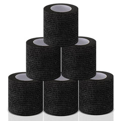 Bandaje amargo Threlaco para mascotas, 6 rollos, negro, cobertura amplia.