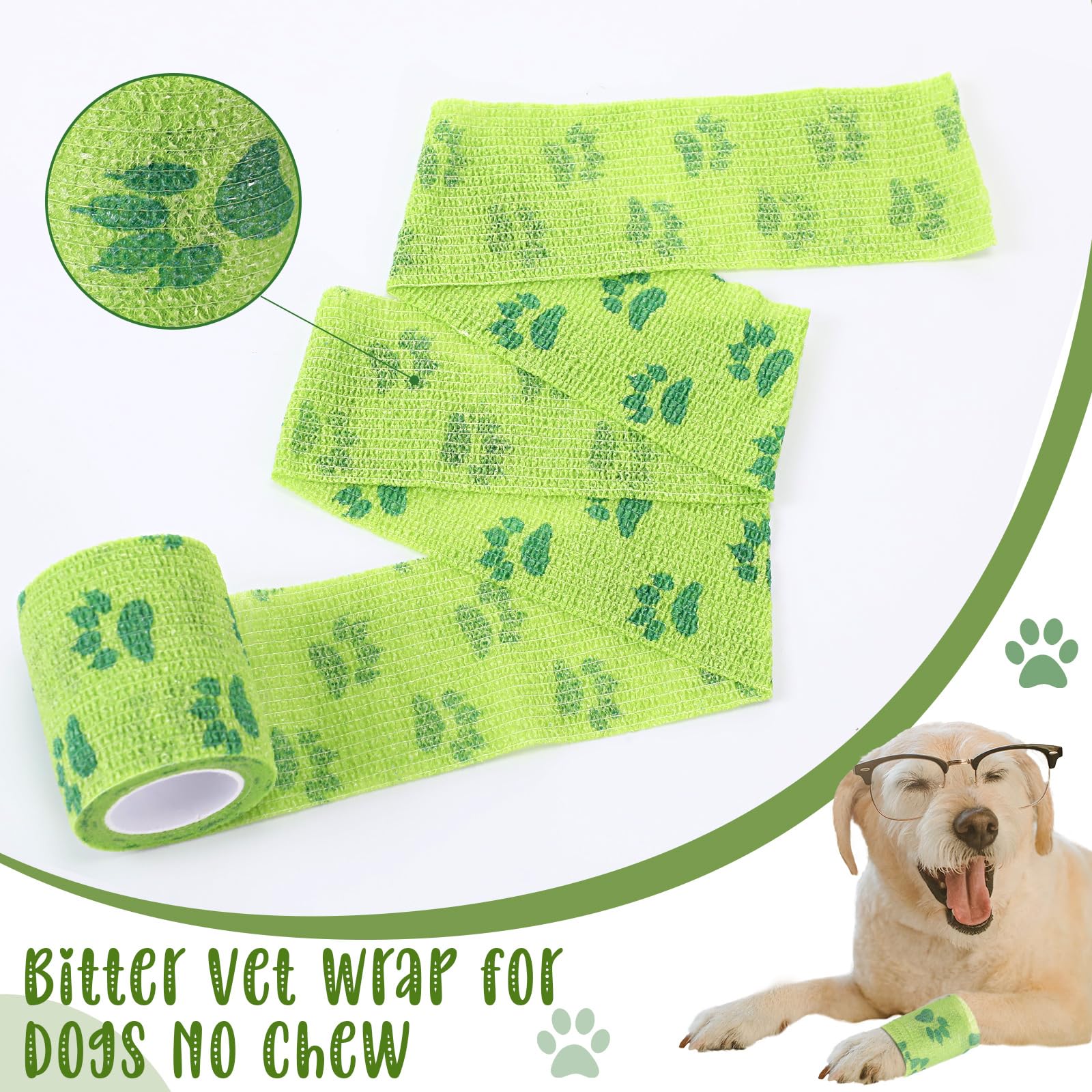 Vendaje perro Threlaco verde, material no tejido, ligero y transpirable.