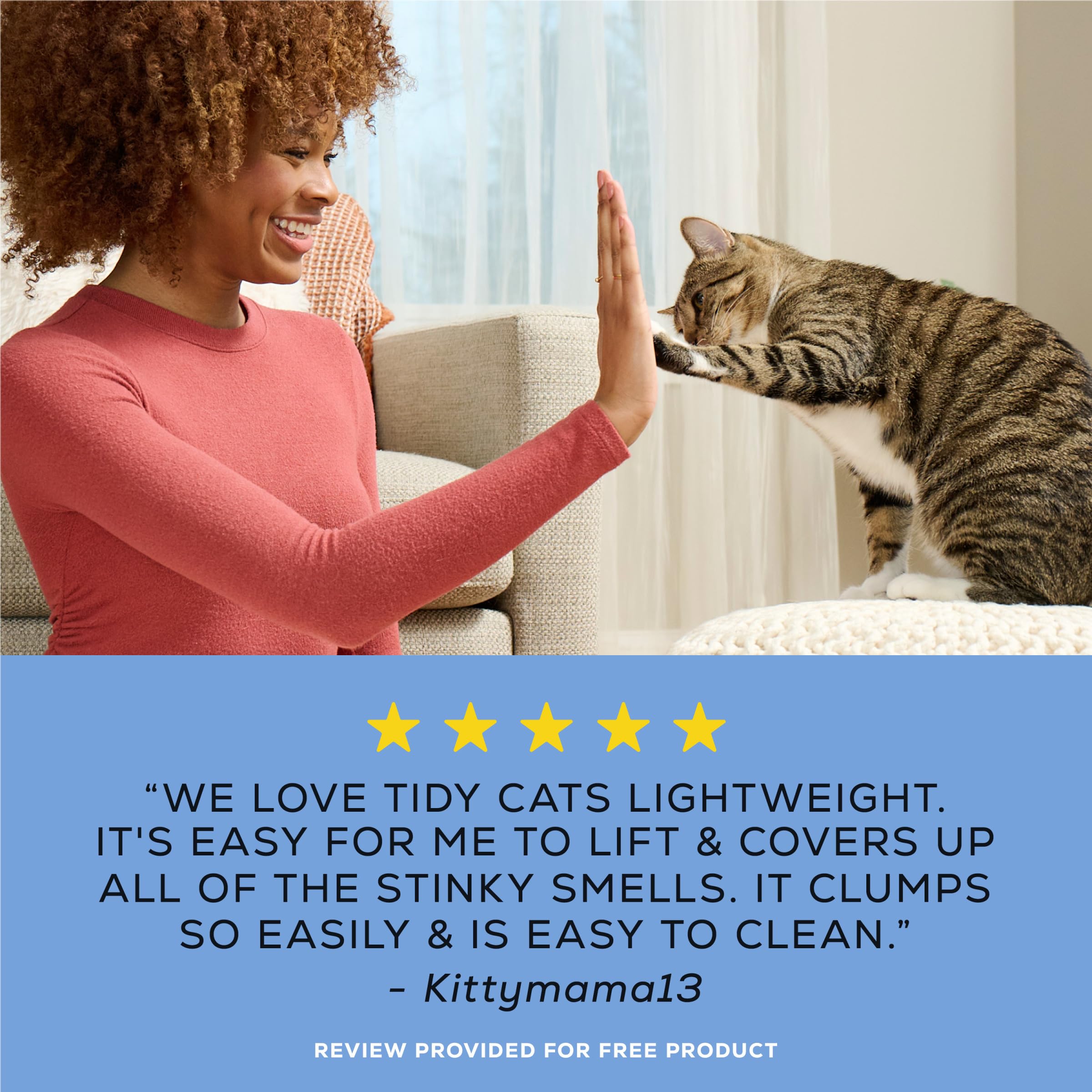 Purina Tidy Cats LightWeight fragancia de lino fresco para un ambiente agradable.