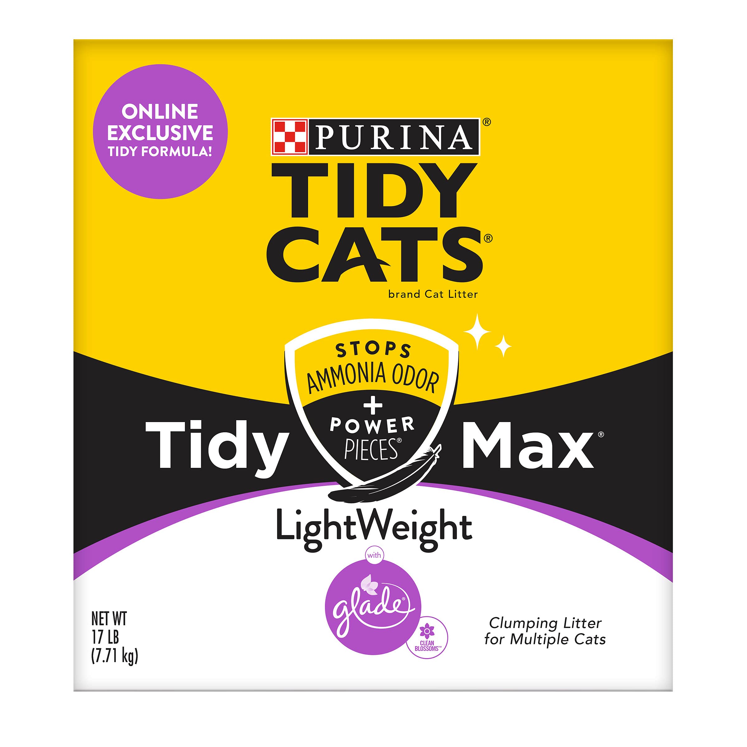 Caja de Tidy Cats Tidy Max Glade Blossoms de 17 libras con asas, fácil de transportar.