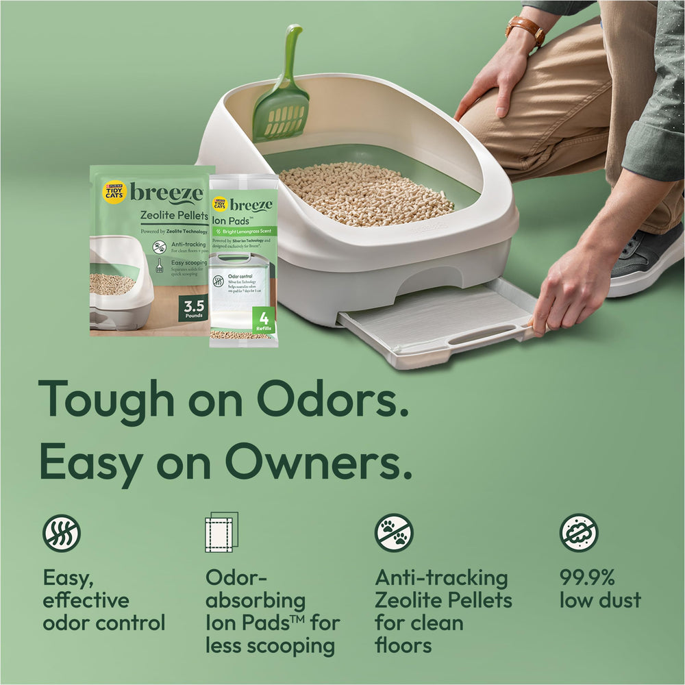 Purina Tidy Cats Breeze mantenimiento sencillo gracias a las placas de absorción.