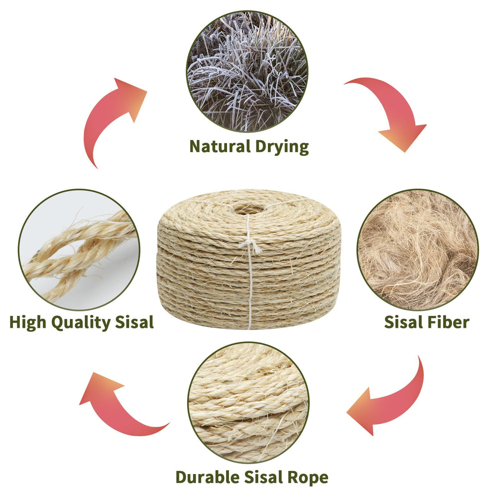 Cuerda sisal de TienYow envuelta alrededor de un mueble.