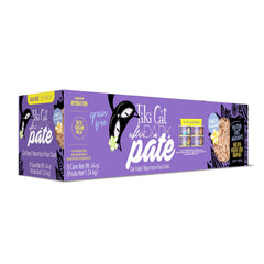 Frente de la lata tiki-cat-after-dark pate venado-higado, ideal para gusto carnívoro.