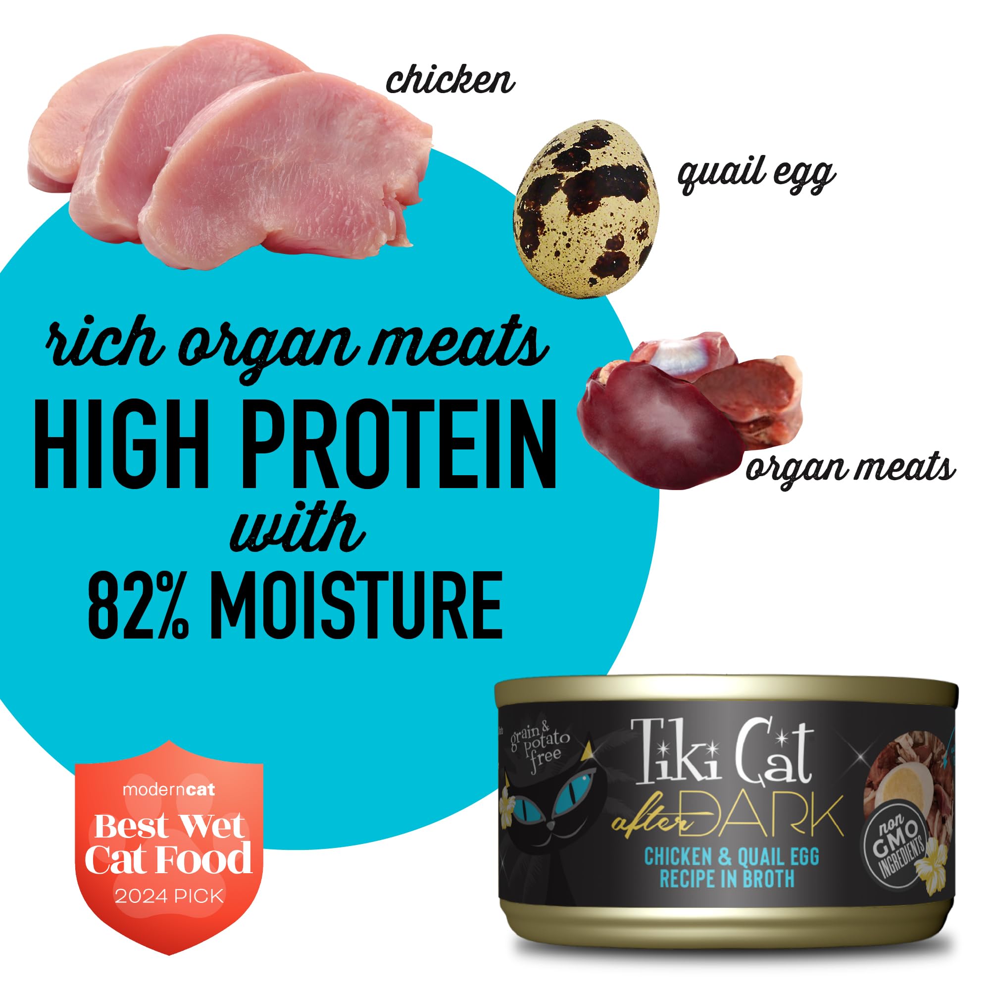 Tiki Cat After Dark: ingredientes reales de pollo, sin granos