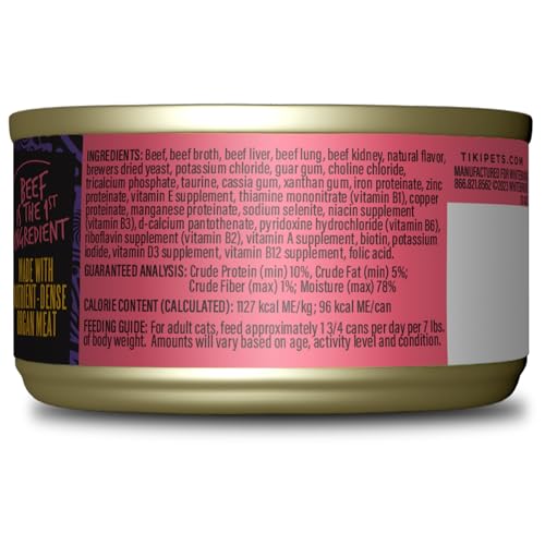 Tiki Cat After Dark Pate, carne de res real y hígado para dieta sabrosa
