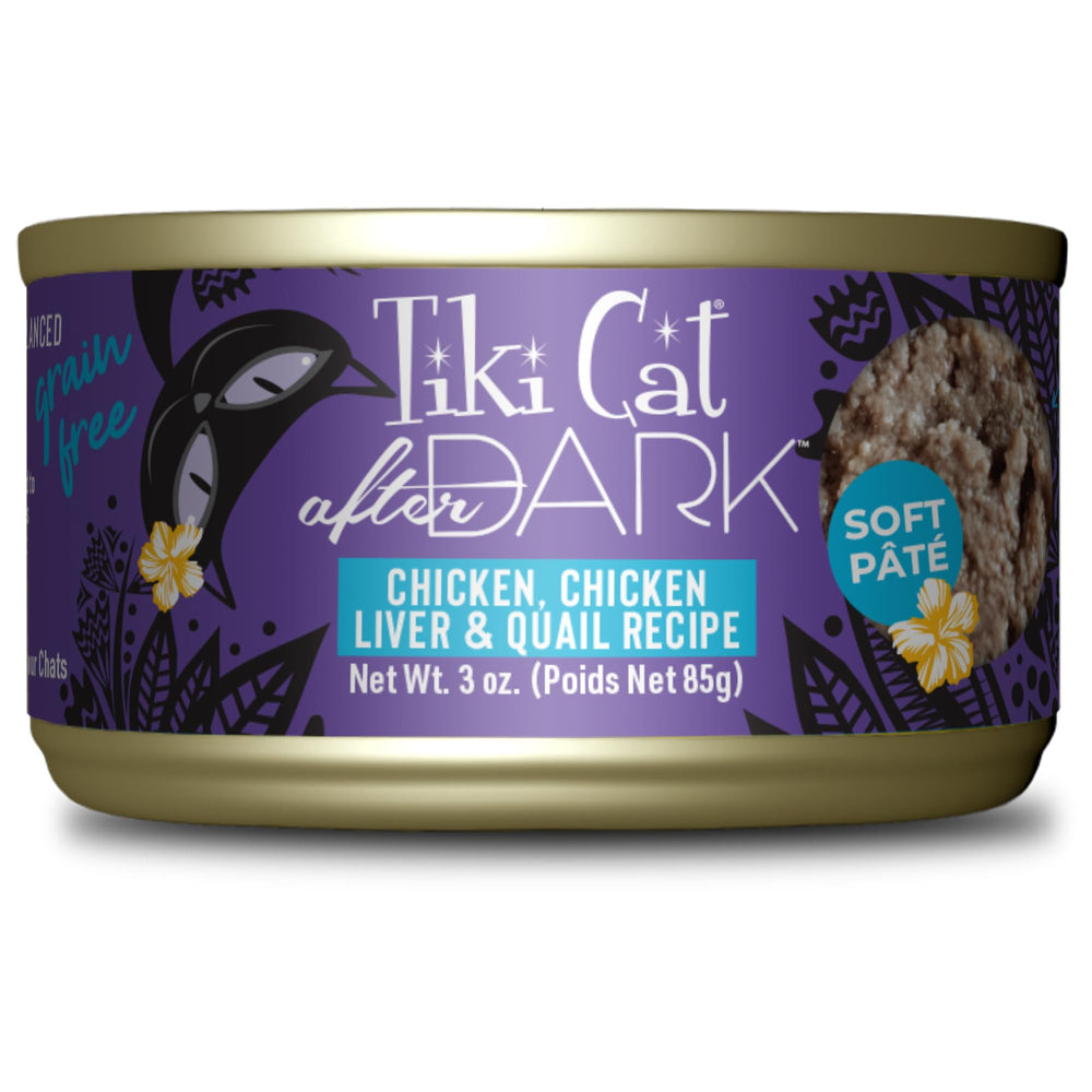 Tiki Cat After Dark Pate frente de lata, opción práctica para la alimentación diaria.