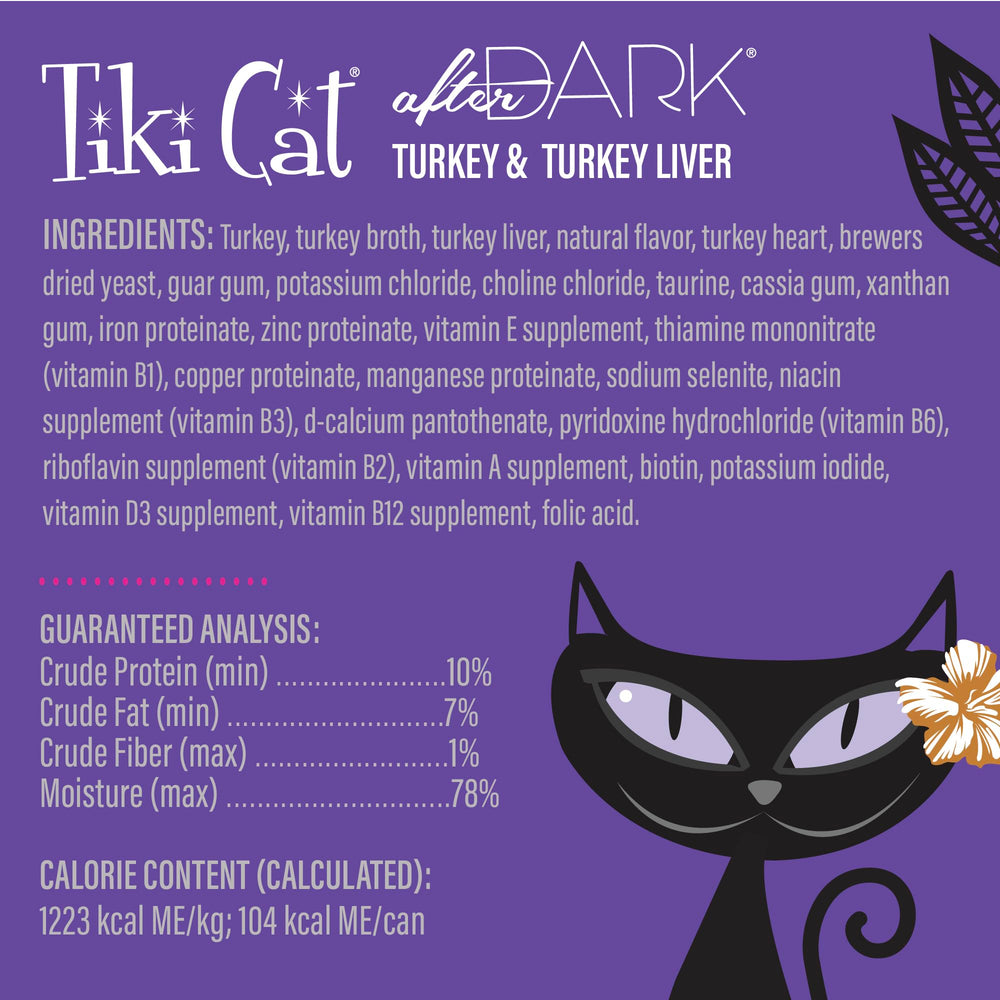 Tiki Cat After Dark Pate sin carragenina, sin colorantes ni conservantes artificiales.