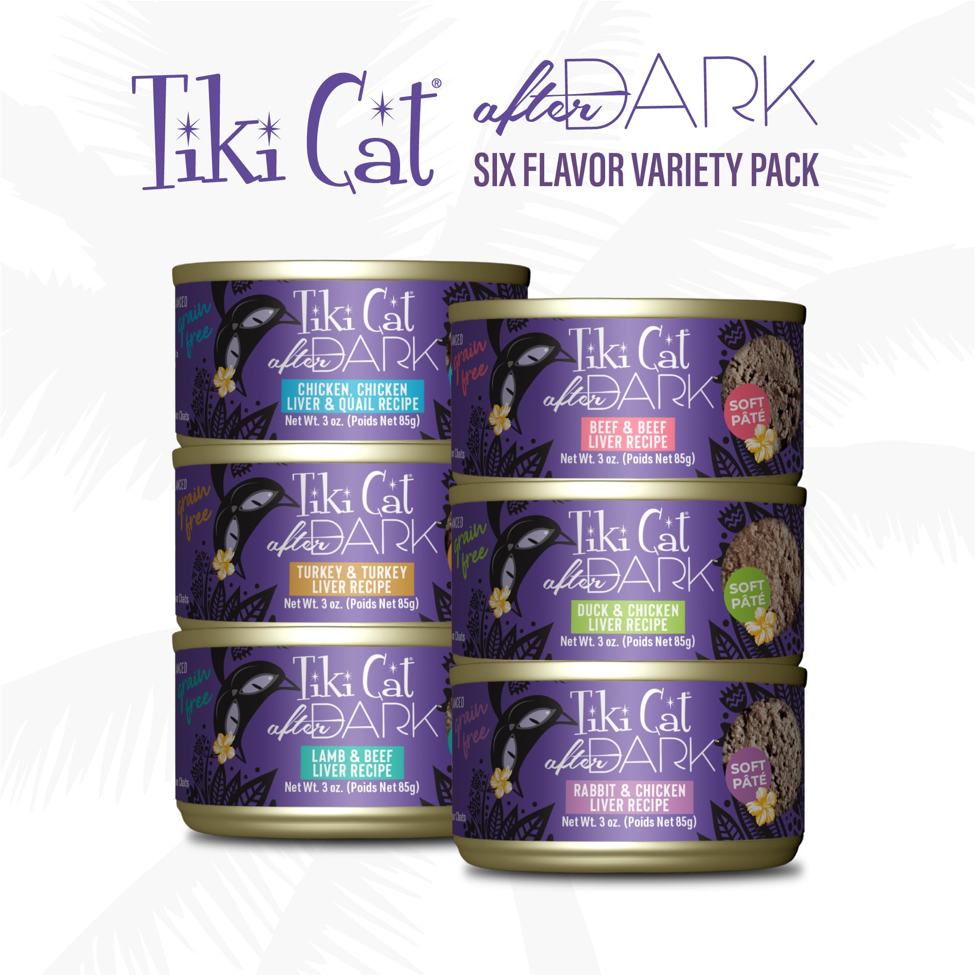 Textura suave del pate de Tiki Cat After Dark para mayor comodidad al comer.