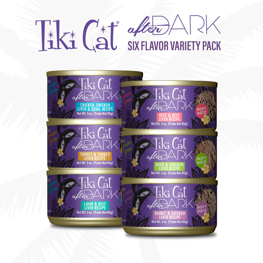 Textura suave del pate de Tiki Cat After Dark para mayor comodidad al comer.