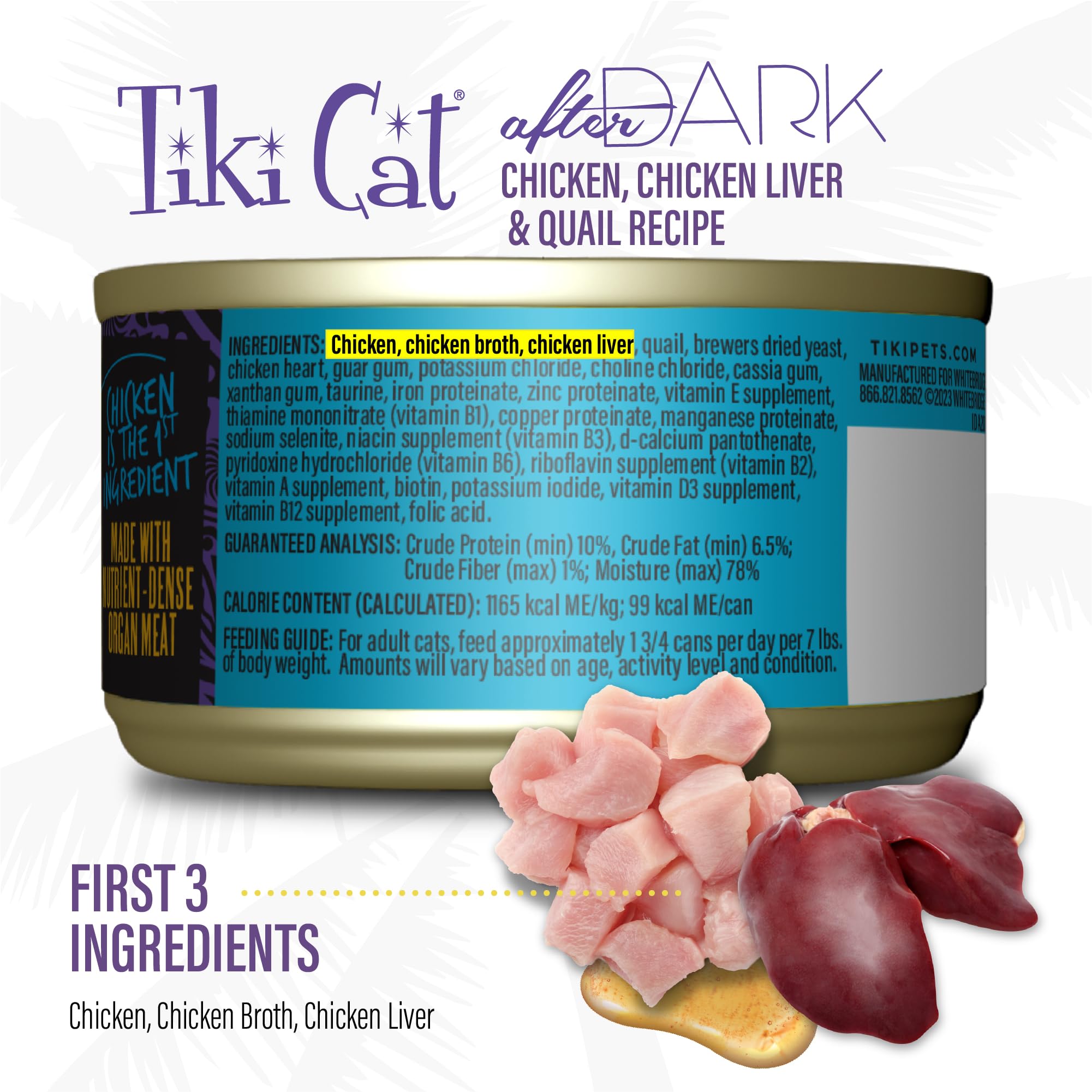 Tiki Cat After Dark Pate textura suave, facilita la ingesta diaria.
