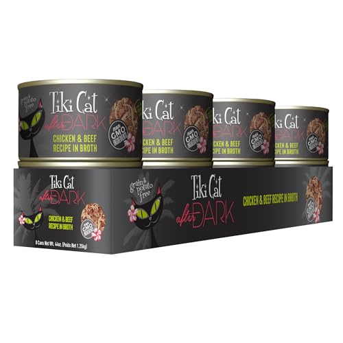 Tiki Cat After Dark: pollo y higado en salsa, sabor intenso y nutrientes clave.